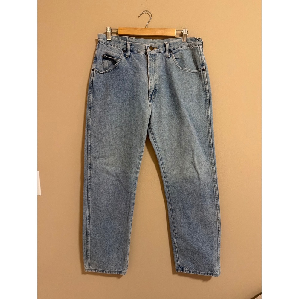 Wrangler Light Wash Straight Leg Denim Jeans 34x30